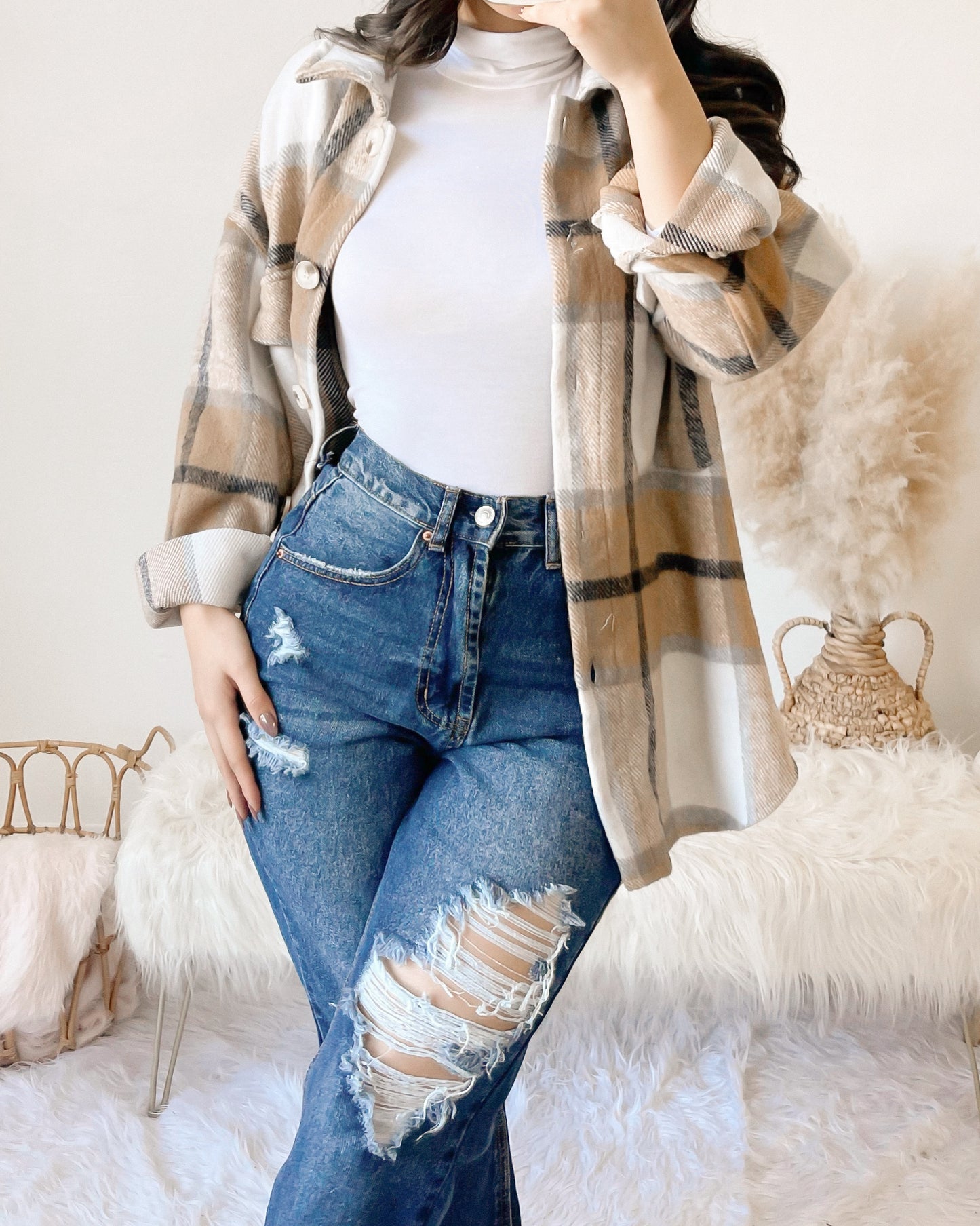 PAIGE OVERSIZED SHACKET WITH POCKETS