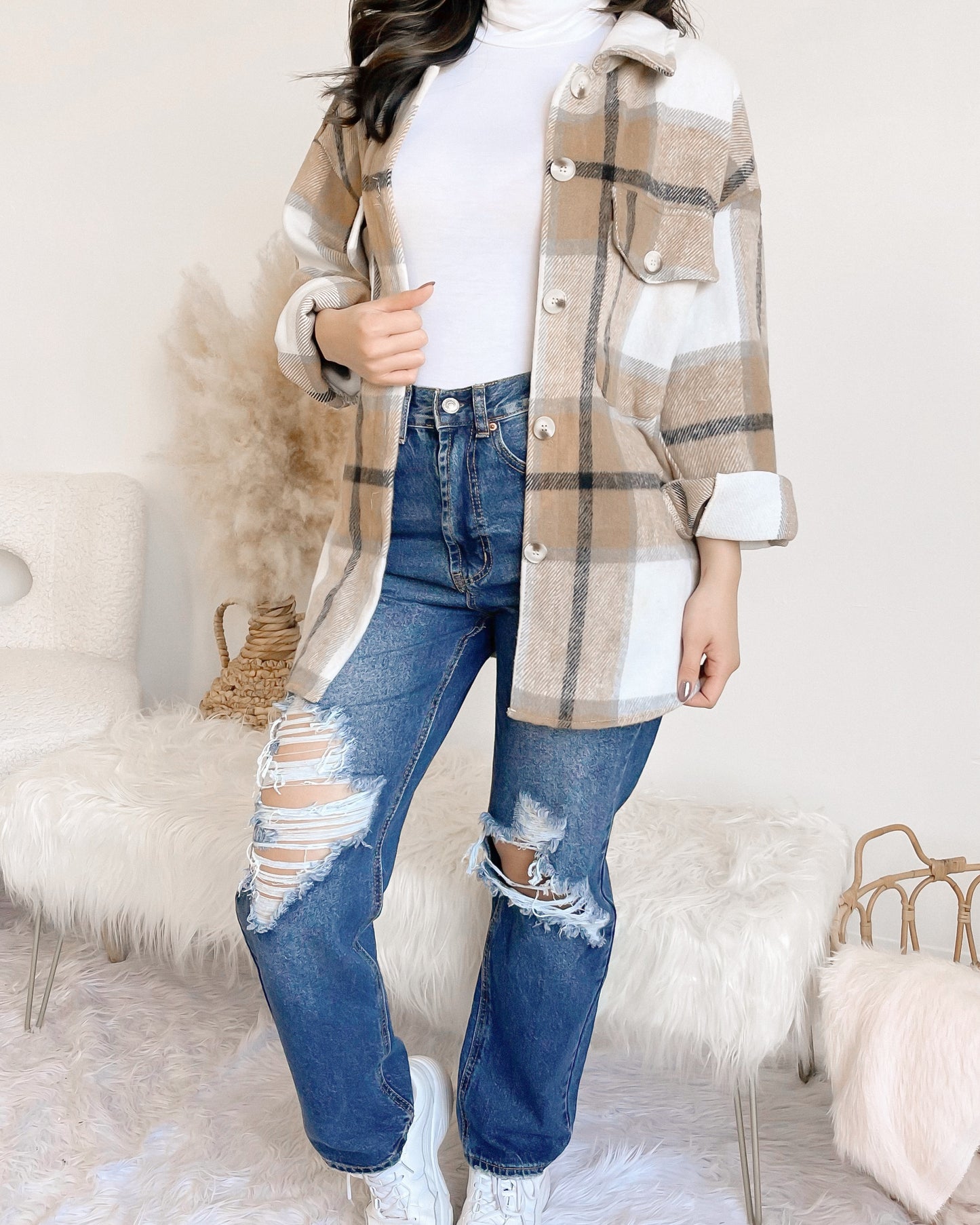 PAIGE OVERSIZED SHACKET WITH POCKETS