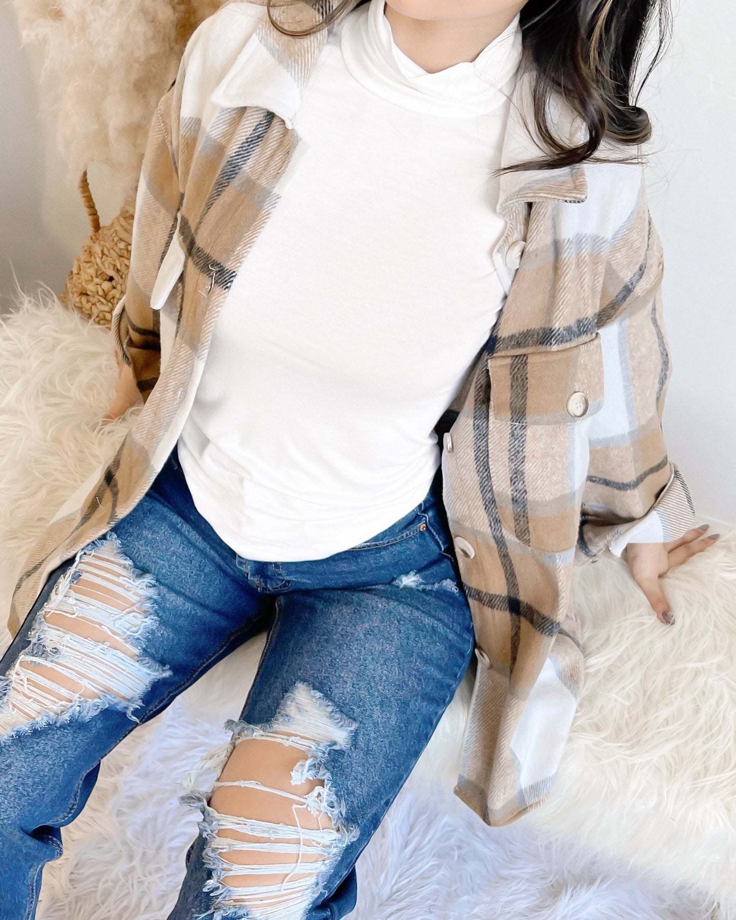PAIGE OVERSIZED SHACKET WITH POCKETS