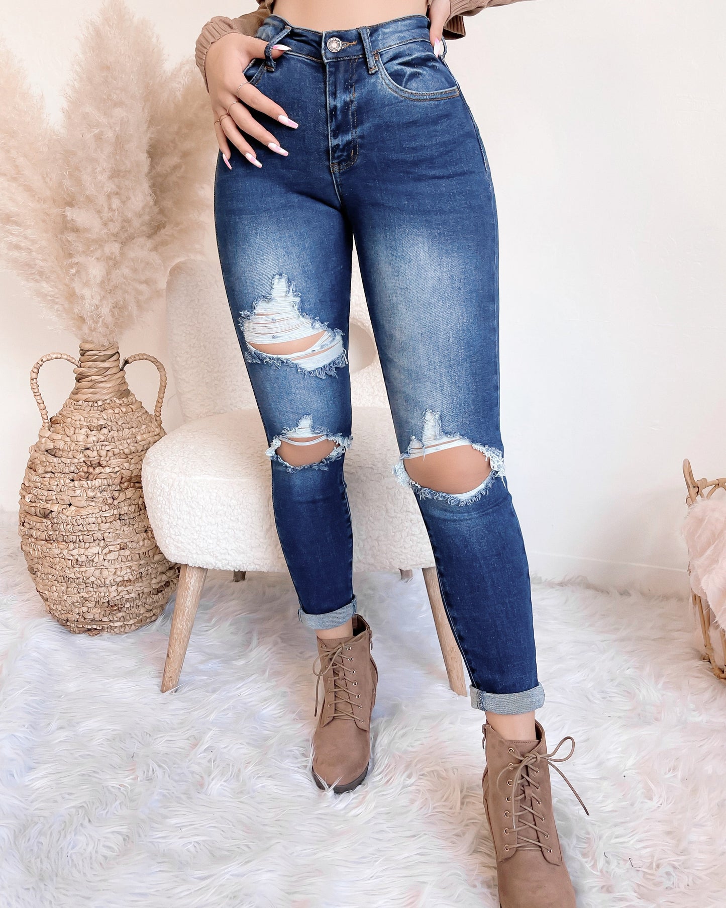 RESTOCKED! JULIA DISTRESSED SKINNY JEANS (MEDIUM WASH)