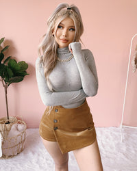 GEMMA TURTLENECK TOP (HEATHER GREY)