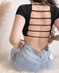 NEW COLOR! EVA OPEN BACK CROP TOP (LAVENDER)