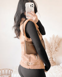 MELANIE SUEDE FUR VEST (BLACK)