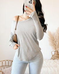 ARIA OFF SHOULDER LONG SLEEVE TOP (BLACK)