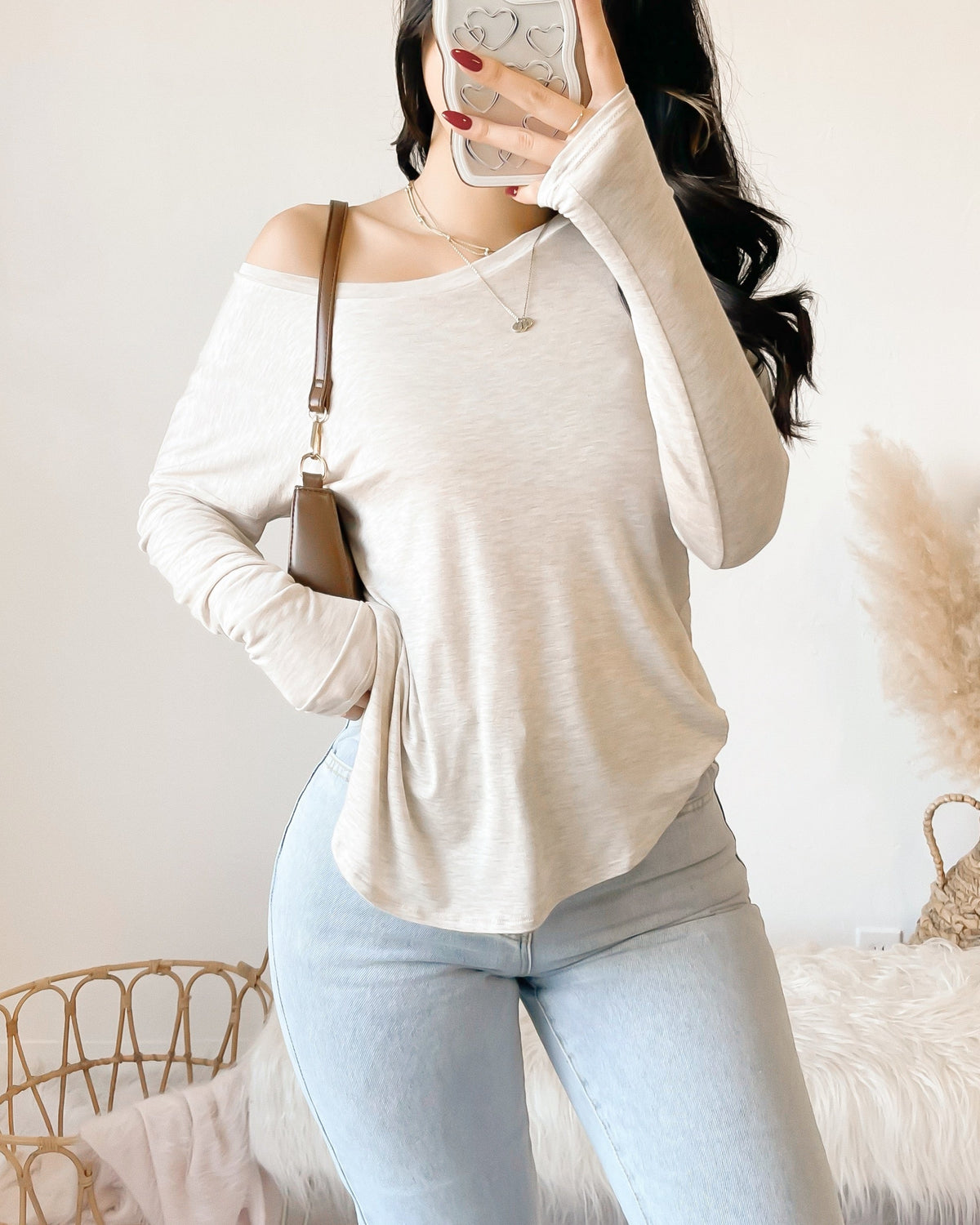 ARIA OFF SHOULDER LONG SLEEVE TOP (BLACK)