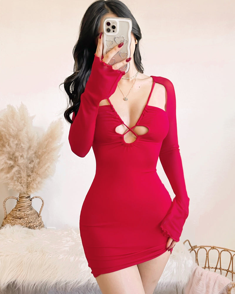 JASMINE MINI DRESS (CHERRY)