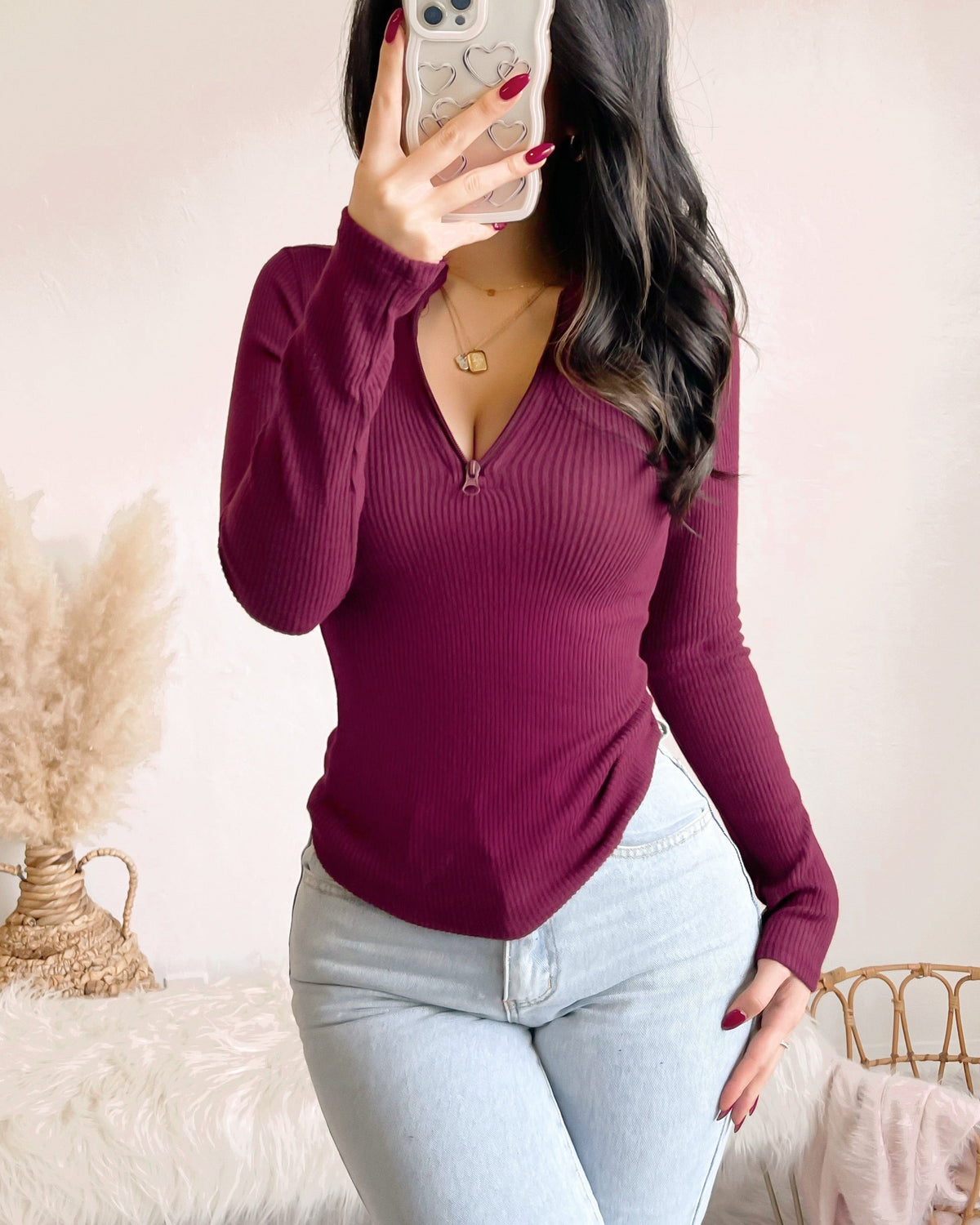 CECILIA ZIP TOP (CHOCOLATE)