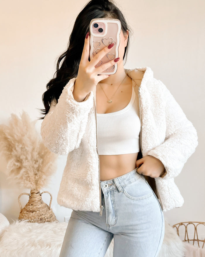 REVERSIBLE!! KEEP ME WARM SHERPA LINED PUFFER JACKET (KHAKI)