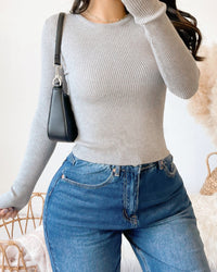 RESTOCKED! DANIELA KNIT RIBBED SWEATER (CHARCOAL)