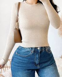 RESTOCKED! DANIELA KNIT RIBBED SWEATER (CHARCOAL)