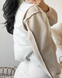 RESTOCKED! DELANEY PLEATHER PUFFER VEST (BROWN/CAMEL)