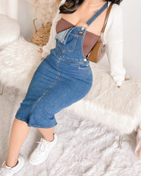 CANNOT RESTOCK! DARCY MIDI OVERALL DRESS