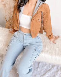RESTOCKED! ZURI CORDUROY JACKET W/ HOODIE (BLACK)
