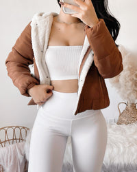 DIANA FUR-LINED HOODED PUFFER JACKET (CAMEL)