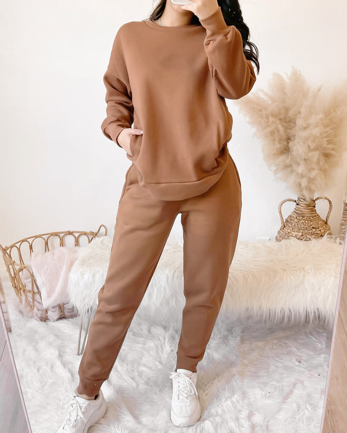 COMFY ZONE 2-PIECE LOUNGE SET (CAMEL)