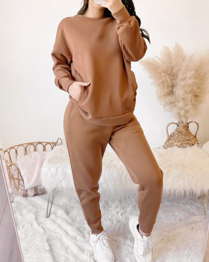 COMFY ZONE 2-PIECE LOUNGE SET (CAMEL)