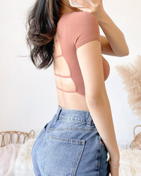 NEW COLOR! EVA OPEN BACK CROP TOP (LAVENDER)