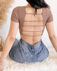 NEW COLOR! EVA OPEN BACK CROP TOP (LAVENDER)