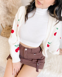 CHERRY ON TOP CROP CARDIGAN (IVORY)
