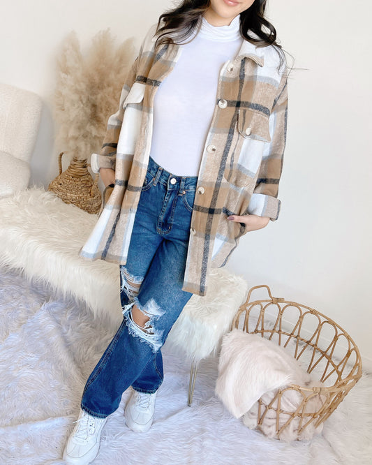 PAIGE OVERSIZED SHACKET WITH POCKETS