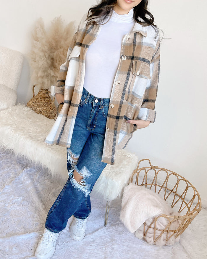 PAIGE OVERSIZED SHACKET WITH POCKETS