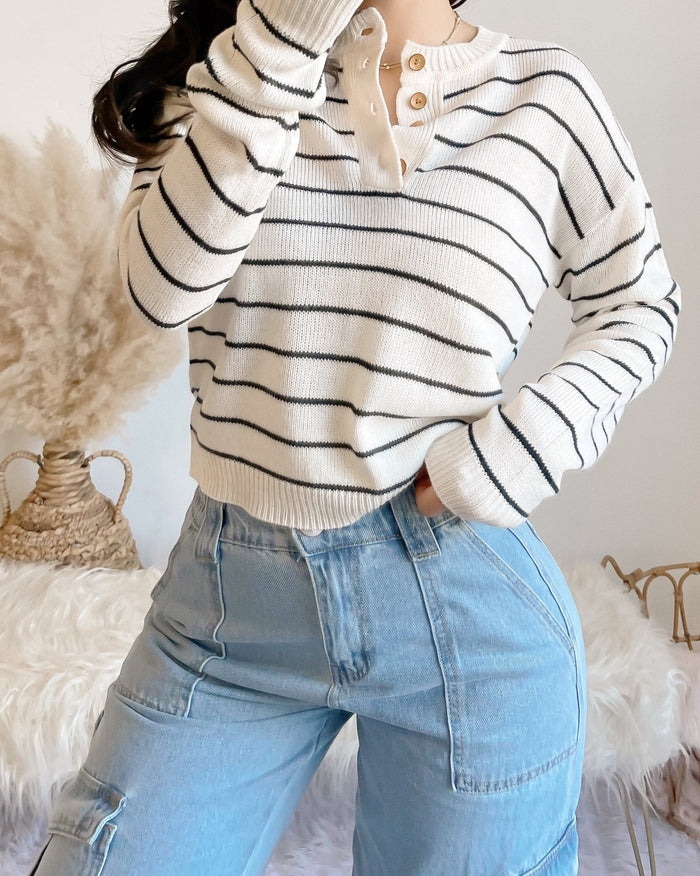 (PREORDER) GIRL NEXT DOOR STRIPED SWEATER