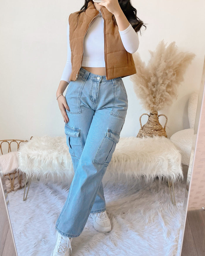 LONDON CARGO JEANS (LIGHT WASH)
