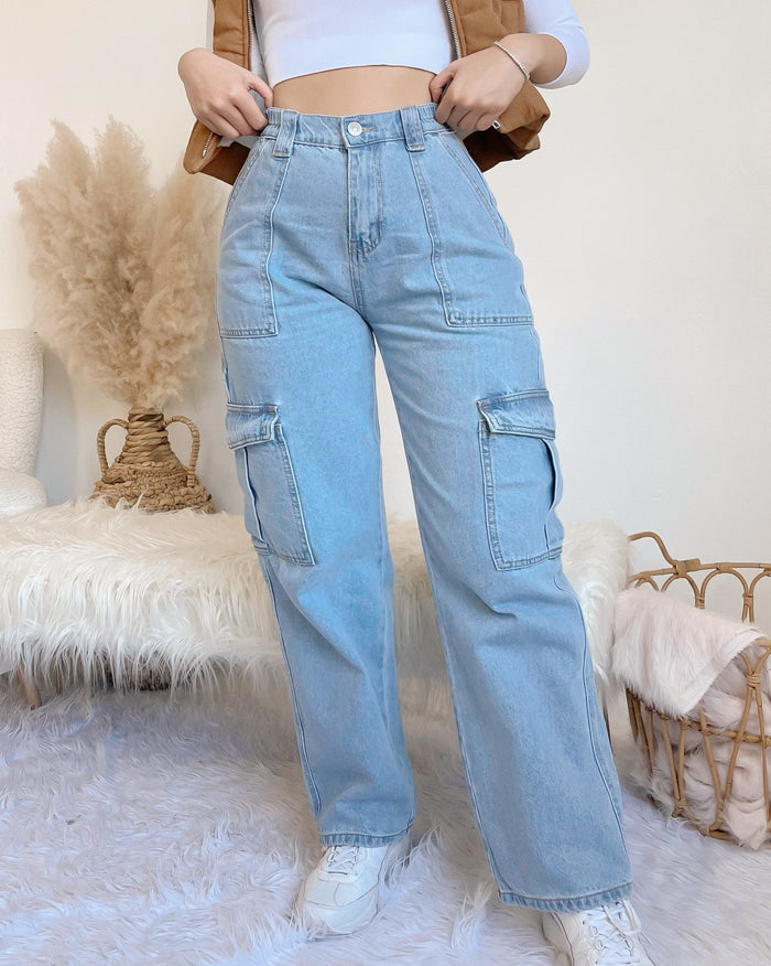 LONDON CARGO JEANS (LIGHT WASH)