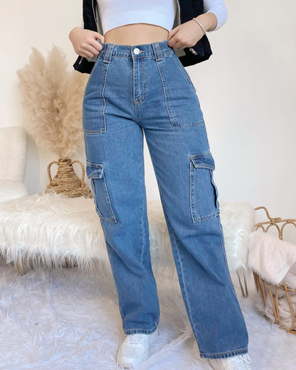 RESTOCKED! LONDON CARGO JEANS (MEDIUM WASH)