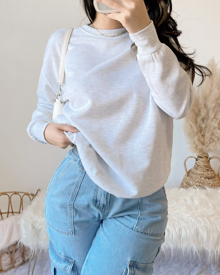 WILLOW OVERSIZED FLEECE LINED SWEATER (HEATHER GREY)