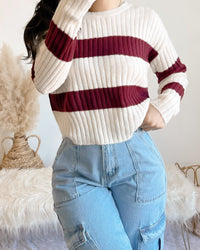 RESTOCKED! LEXY KNIT SWEATER (BURGUNDY)
