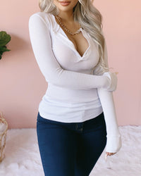 RESTOCKED! KEEP ME WARM WAFFLE KNIT THERMAL TOP (WHITE)
