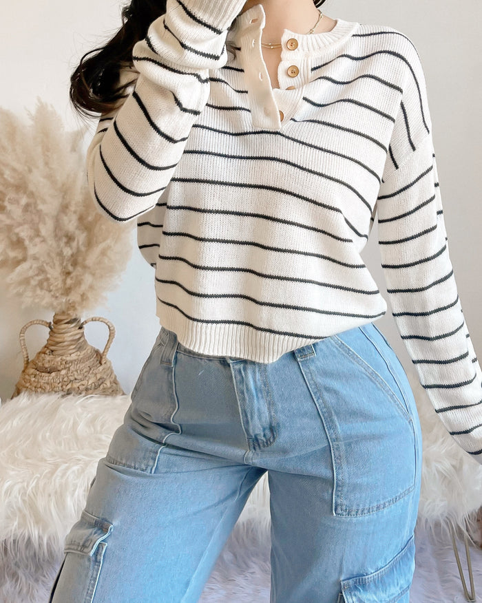 (PREORDER) GIRL NEXT DOOR STRIPED SWEATER