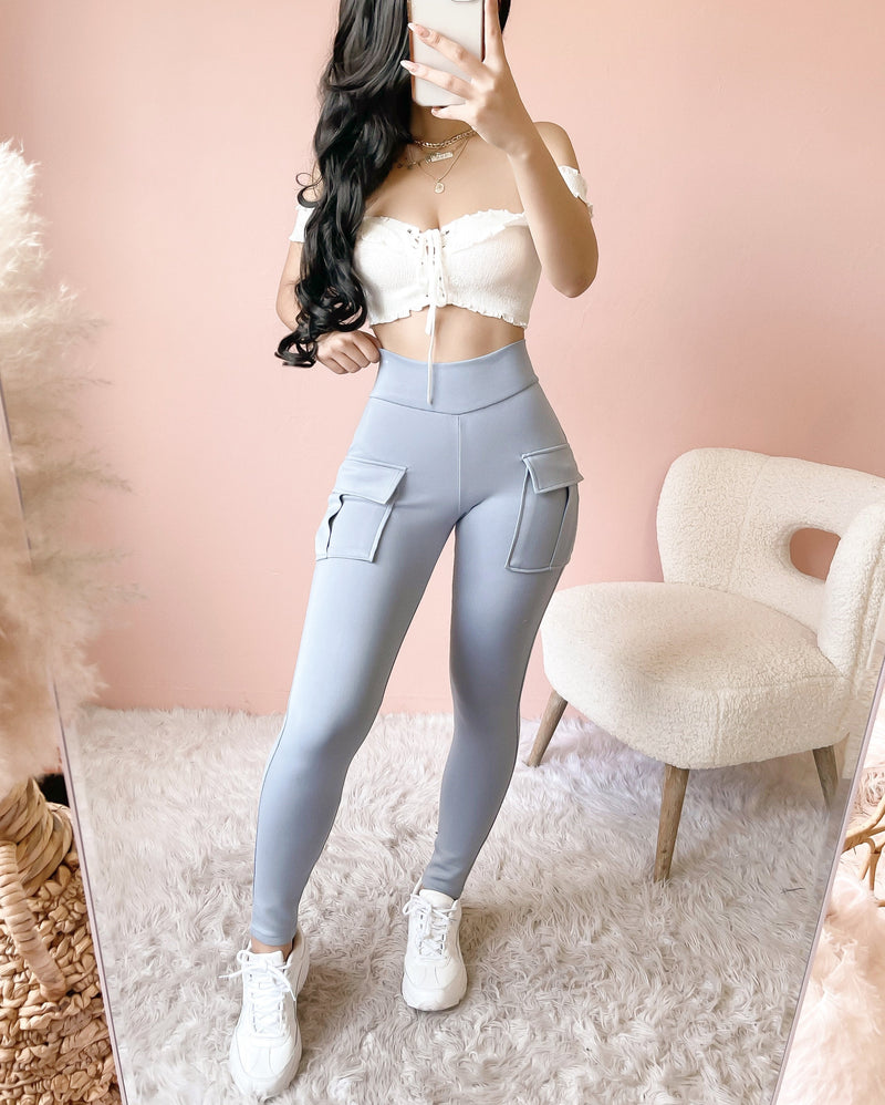 RESTOCKED! IN MY OWN LANE CARGO LEGGING PANTS (KHAKI)