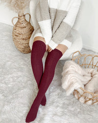 RESTOCKED! 2-IN-1 MINIMALIST THIGH HIGH SOCKS (LIGHT GREY)