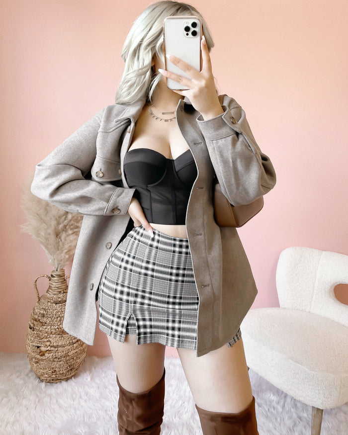 OFF THE RECORD BUTTON UP SHACKET