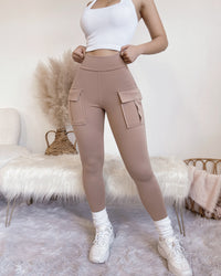 RESTOCKED! IN MY OWN LANE CARGO LEGGING PANTS (KHAKI)