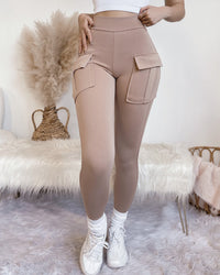 RESTOCKED! IN MY OWN LANE CARGO LEGGING PANTS (KHAKI)