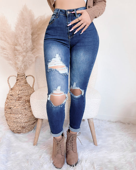 RESTOCKED! JULIA DISTRESSED SKINNY JEANS (MEDIUM WASH)